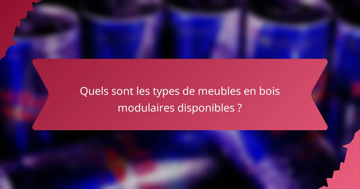 Quels sont les types de meubles en bois modulaires disponibles ?