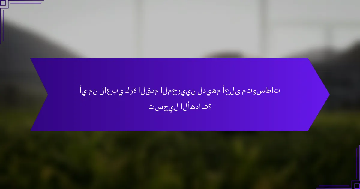 أي من لاعبي كرة القدم المجريين لديهم أعلى متوسطات تسجيل الأهداف؟